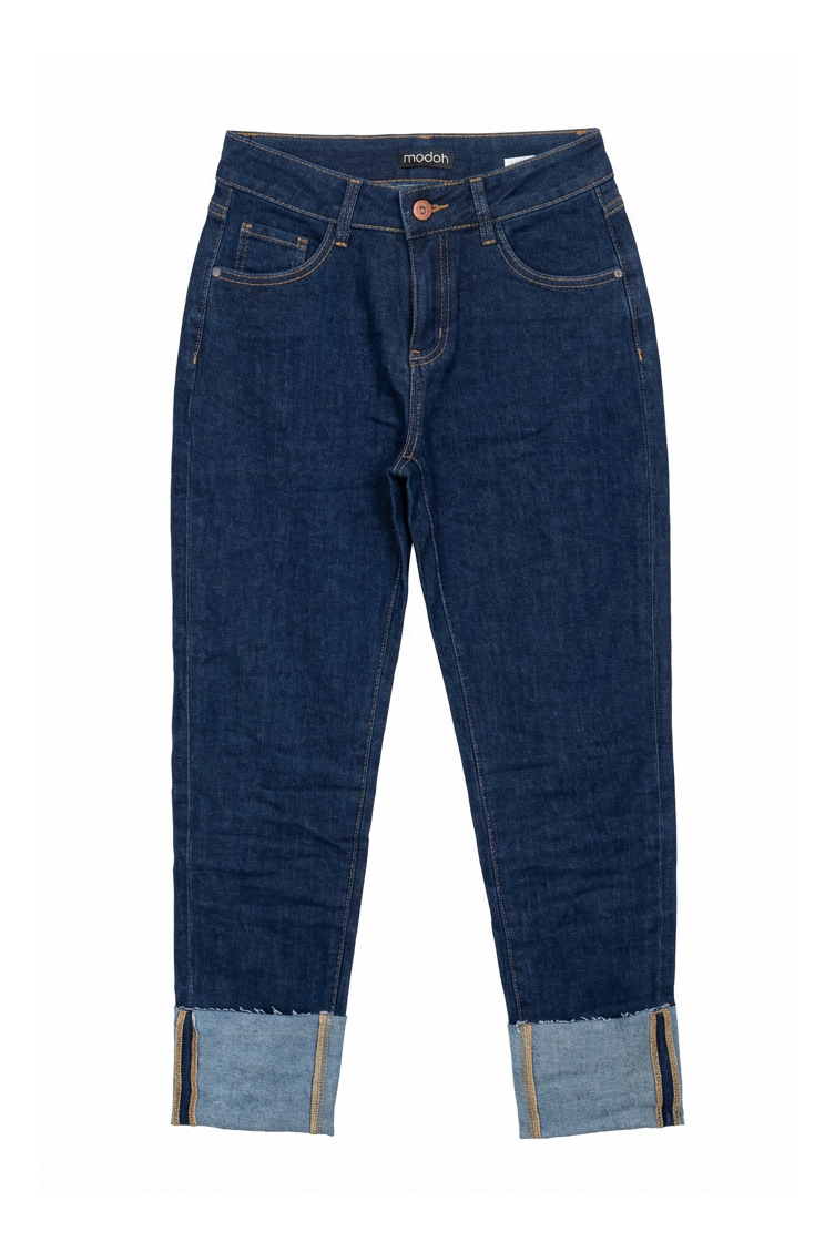 JEANS DIRITTI CON RISVOLTO