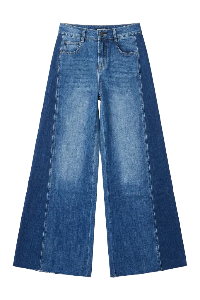 JEANS A PALAZZO BICOLORE