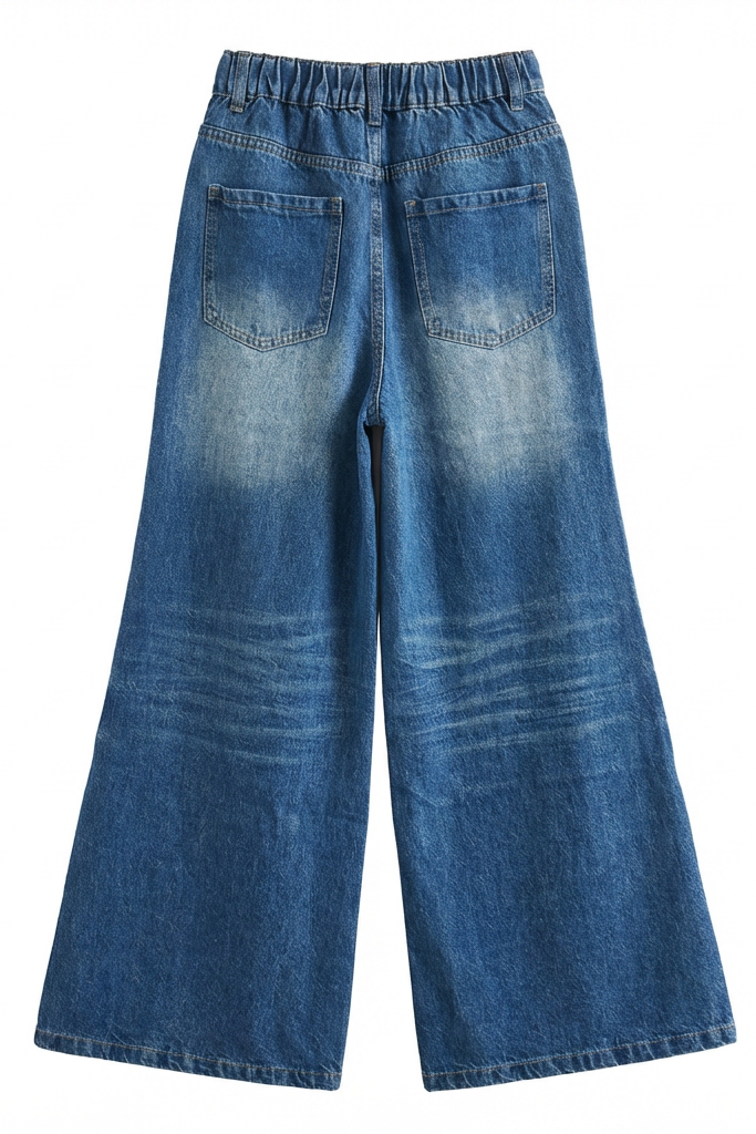 JEANS WIDE LEG ELASTICIZZATO VITA MEDIA