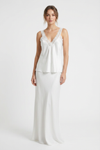 Top Lingerie in Raso con Bordi in Pizzo