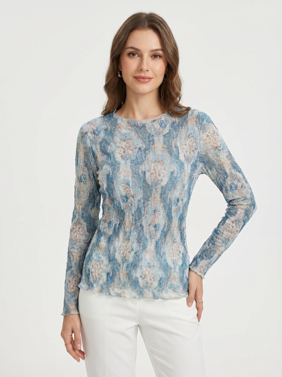 Maglia in Mesh Damascata
