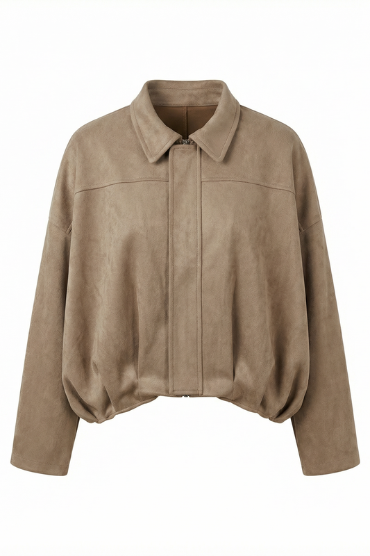 Giacca corta in suede