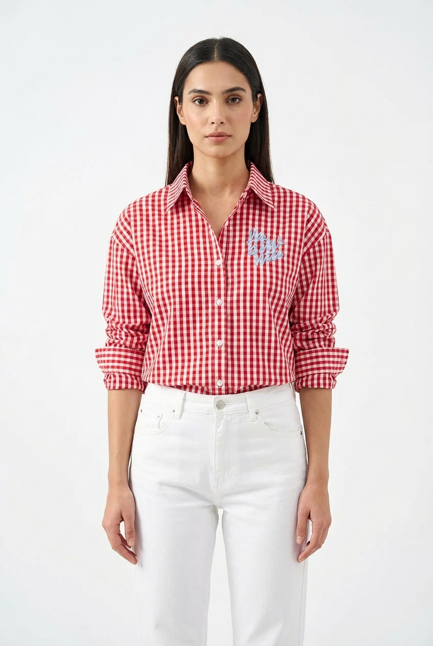 Camicia a Quadri con Stampa