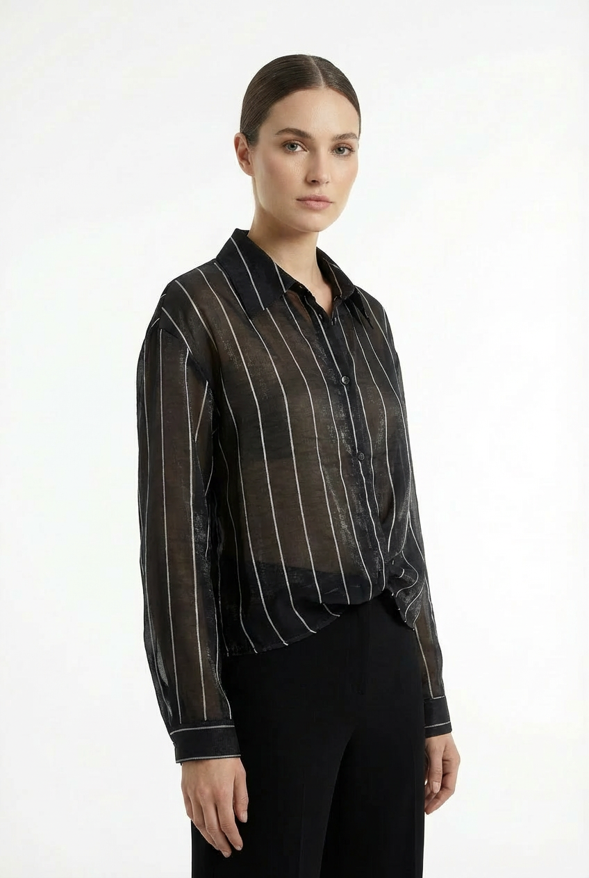 Camicia Shimmer a Righe