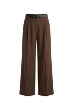 Pantaloni Wide-Leg con Cintura Contrastante