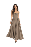 Abito Lungo Elegante Drappeggiato con Corsetto