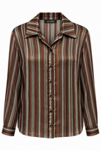 Camicia Semitrasparente a Righe Multicolore