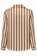 Camicia Semitrasparente a Righe Multicolore