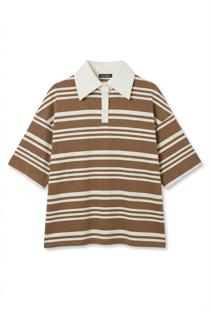 Polo Oversize a Righe Orizzontali