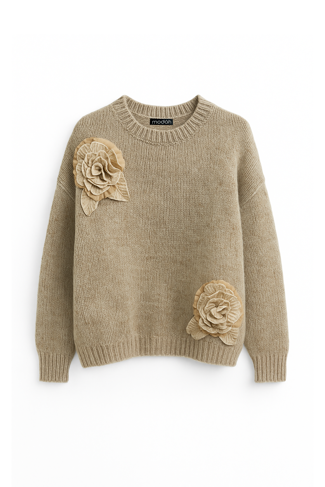 MAGLIONE CON FIORI IN RILIEVO