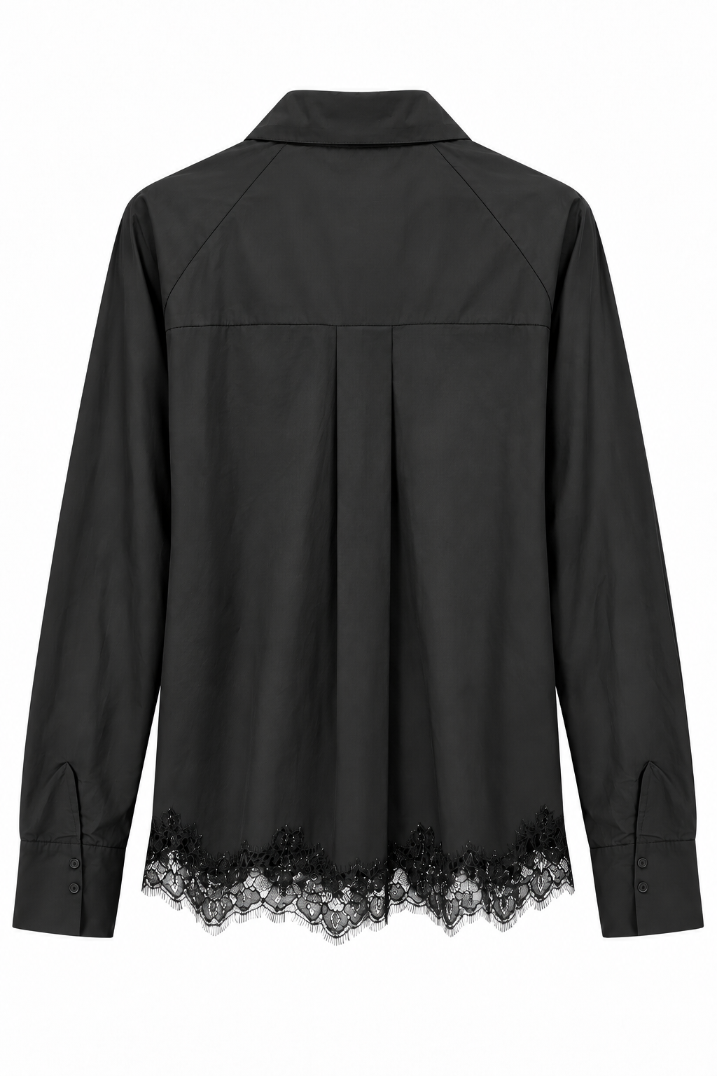 Camicia in Cotone con Bordo in Pizzo Pizzo