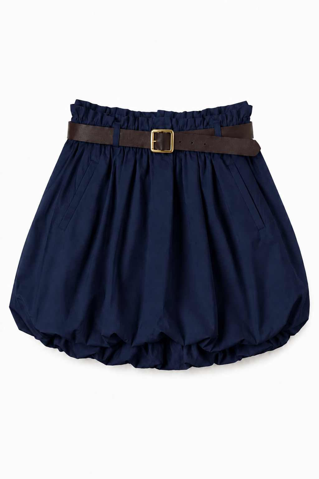 Shorts a Palloncino con Vita Paperbag e Cintura