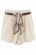 Short Scintillante con Cintura e Sciarpa Paisley
