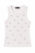 Top a Costine con Margherite di Perle