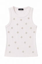 Top a Costine con Margherite di Perle