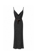 Slip Dress Maxi a Pois con Cintura