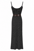 Slip Dress Maxi a Pois con Cintura