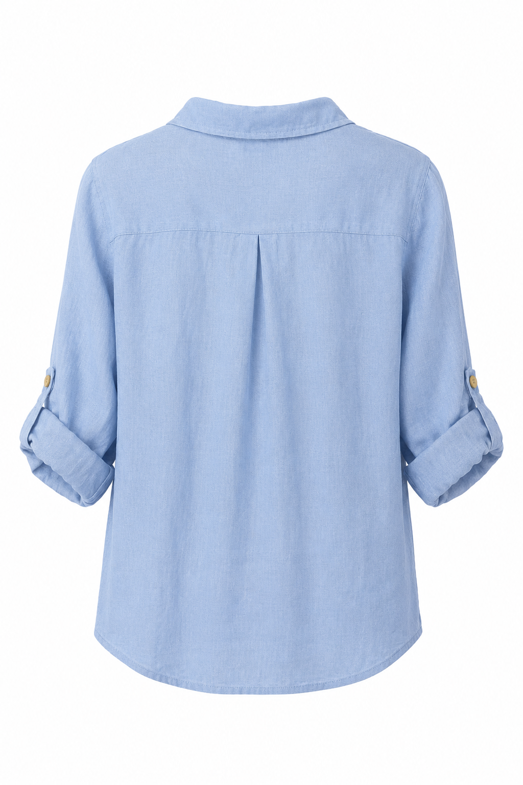 Camicia Crop in Lino con Manica Regolabile