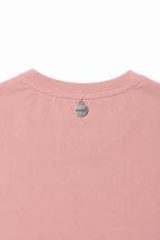 T-shirt Rosa Antico con Ricami Floreali
