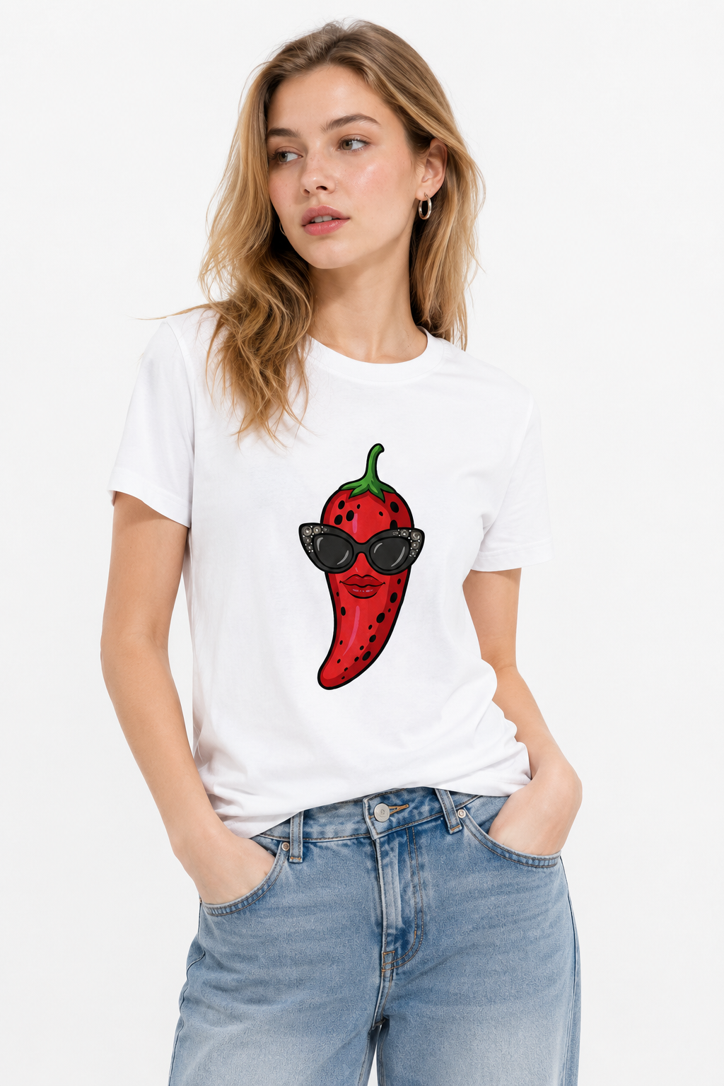 T-shirt Grafica "Chili-Pepper Chic"