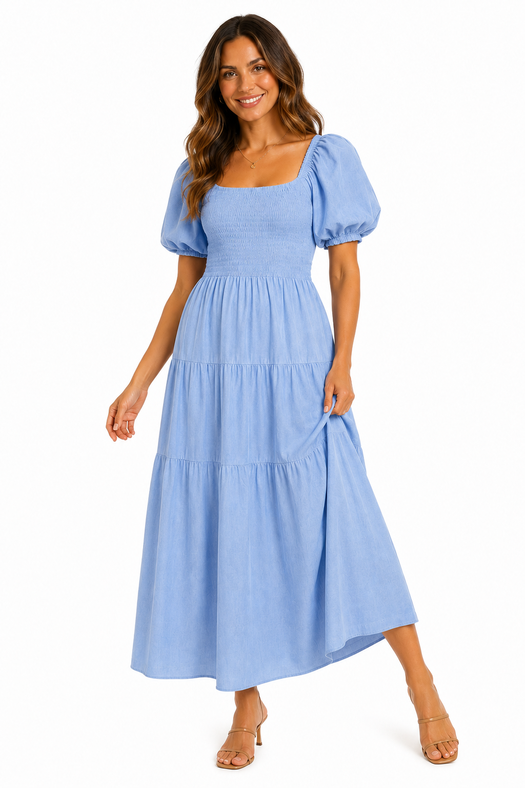 Abito a Balze con Corpetto Smock