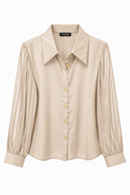 Camicia Elegante con Maniche Plissé