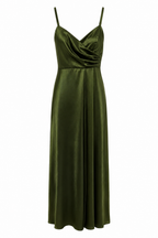 Elegante Abito Lungo Drappeggiato in Raso Bordeaux