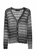 Cardigan Trasparente in Maglia Traforata