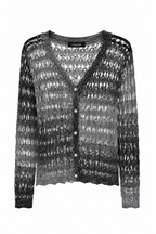 Cardigan Trasparente in Maglia Traforata