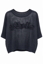Maglioncino Boxy con Scritta Decorativa Ruffles