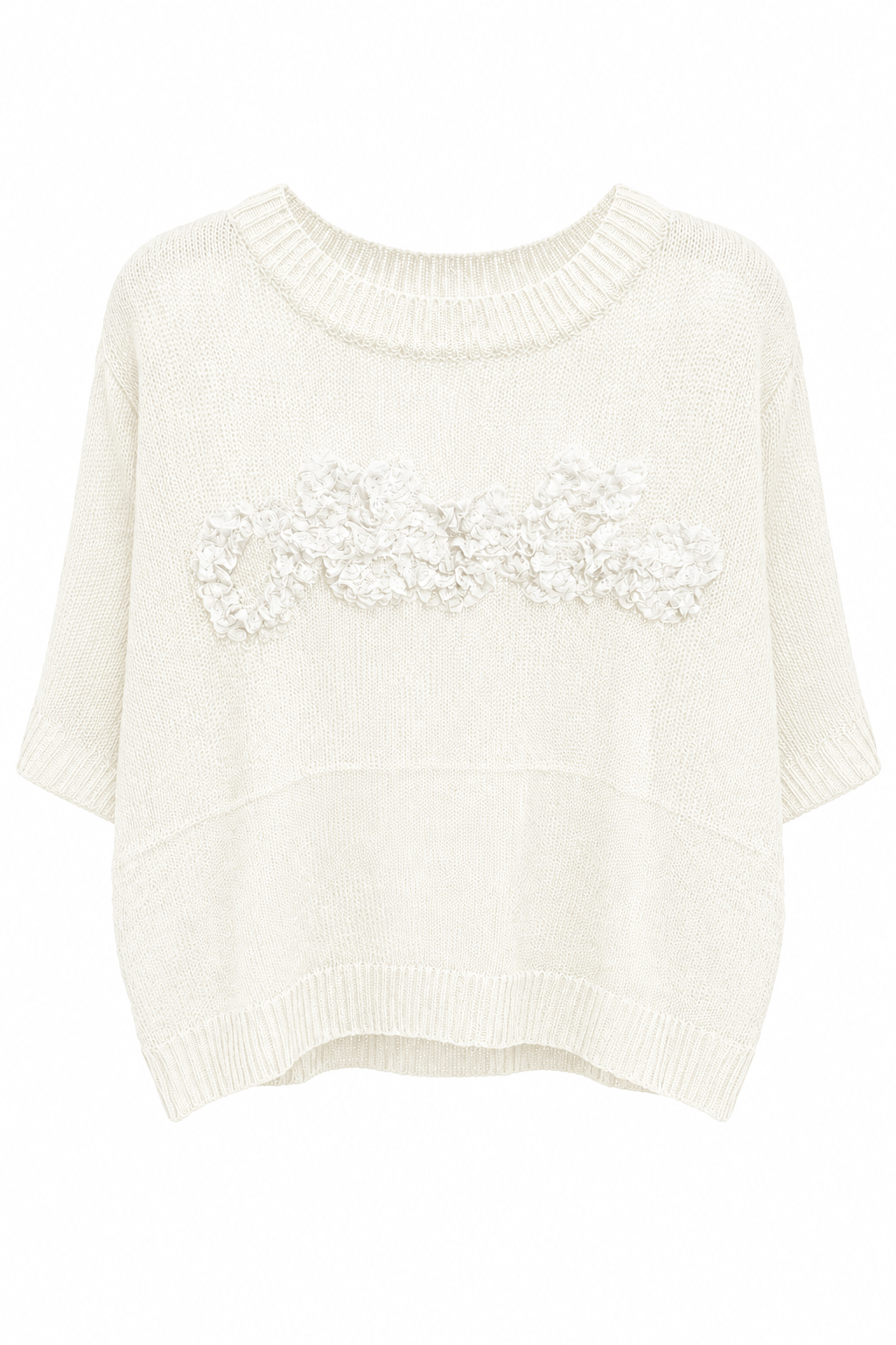 Maglioncino Boxy con Scritta Decorativa Ruffles