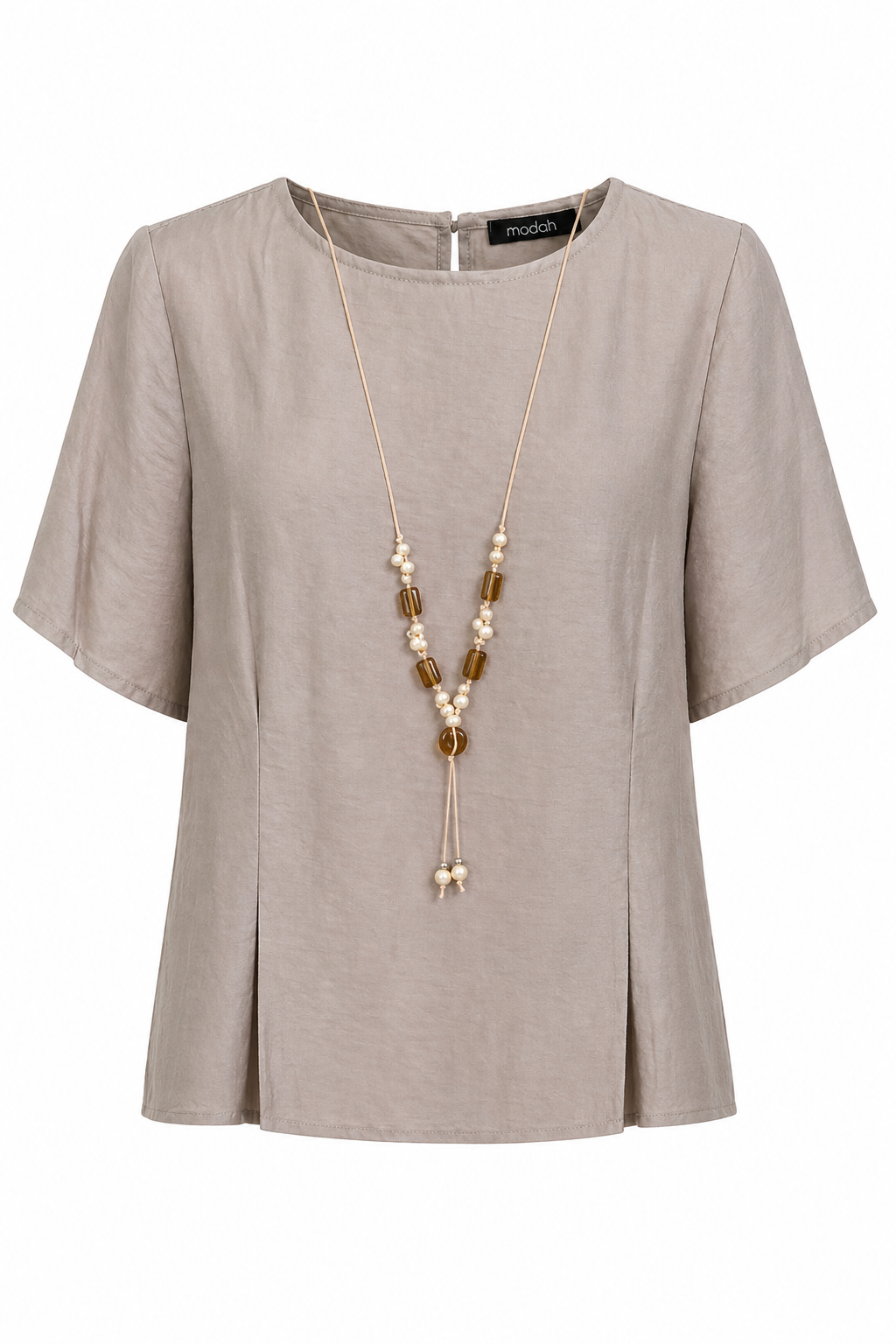 Blusa Beige con Collana Coordinata