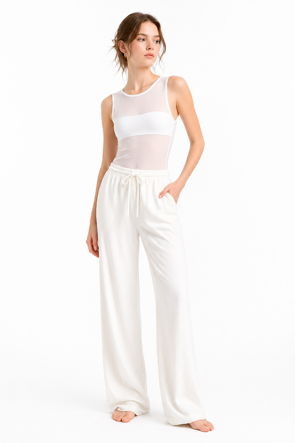 Body Smanicato con Fascia Centrale