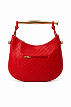 Borsa Hobo a Mezzaluna in Pelle Intrecciata