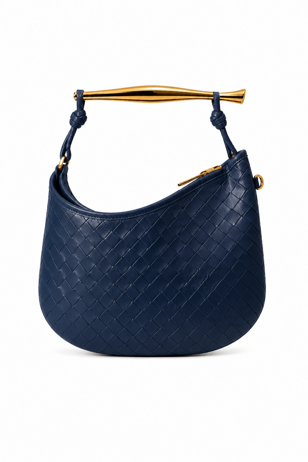 Borsa Hobo a Mezzaluna in Pelle Intrecciata