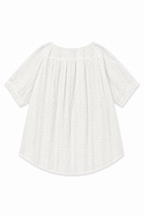 Blusa Boho-Chic a Righe e Ricami con Nappine
