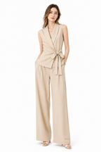 Pantaloni Palazzo Wide-Leg con Pince