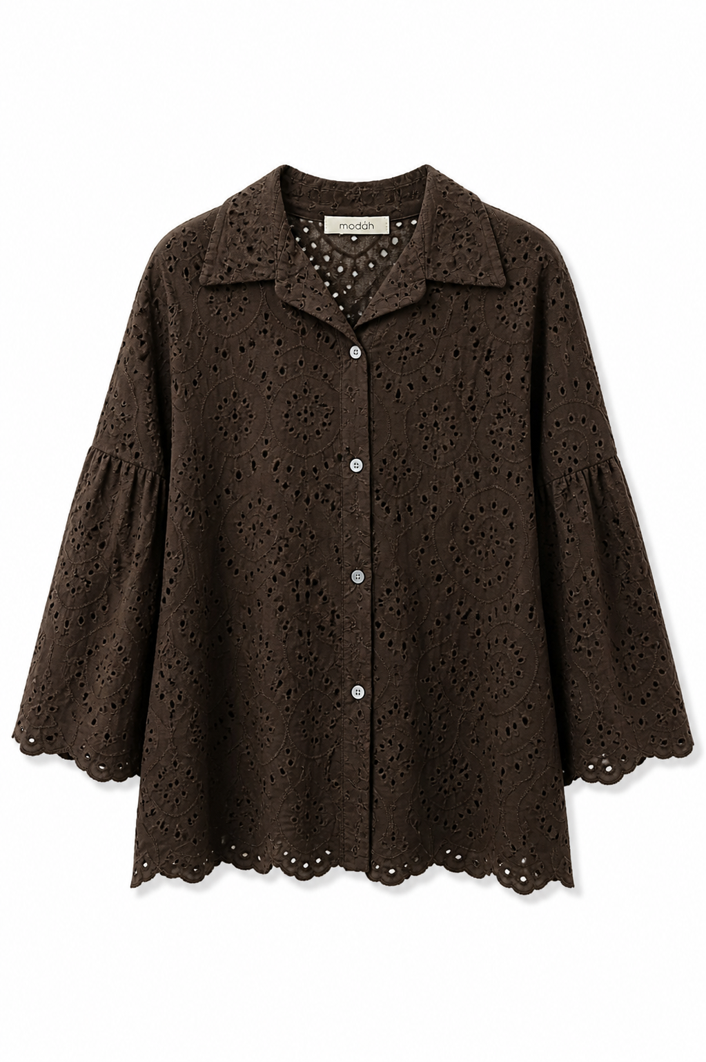 Camicia in Sangallo con Maniche a Campana