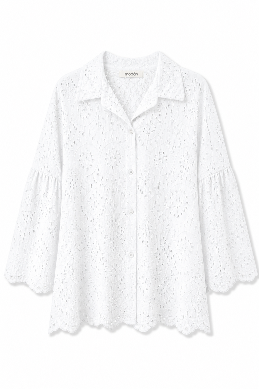 Camicia in Sangallo con Maniche a Campana