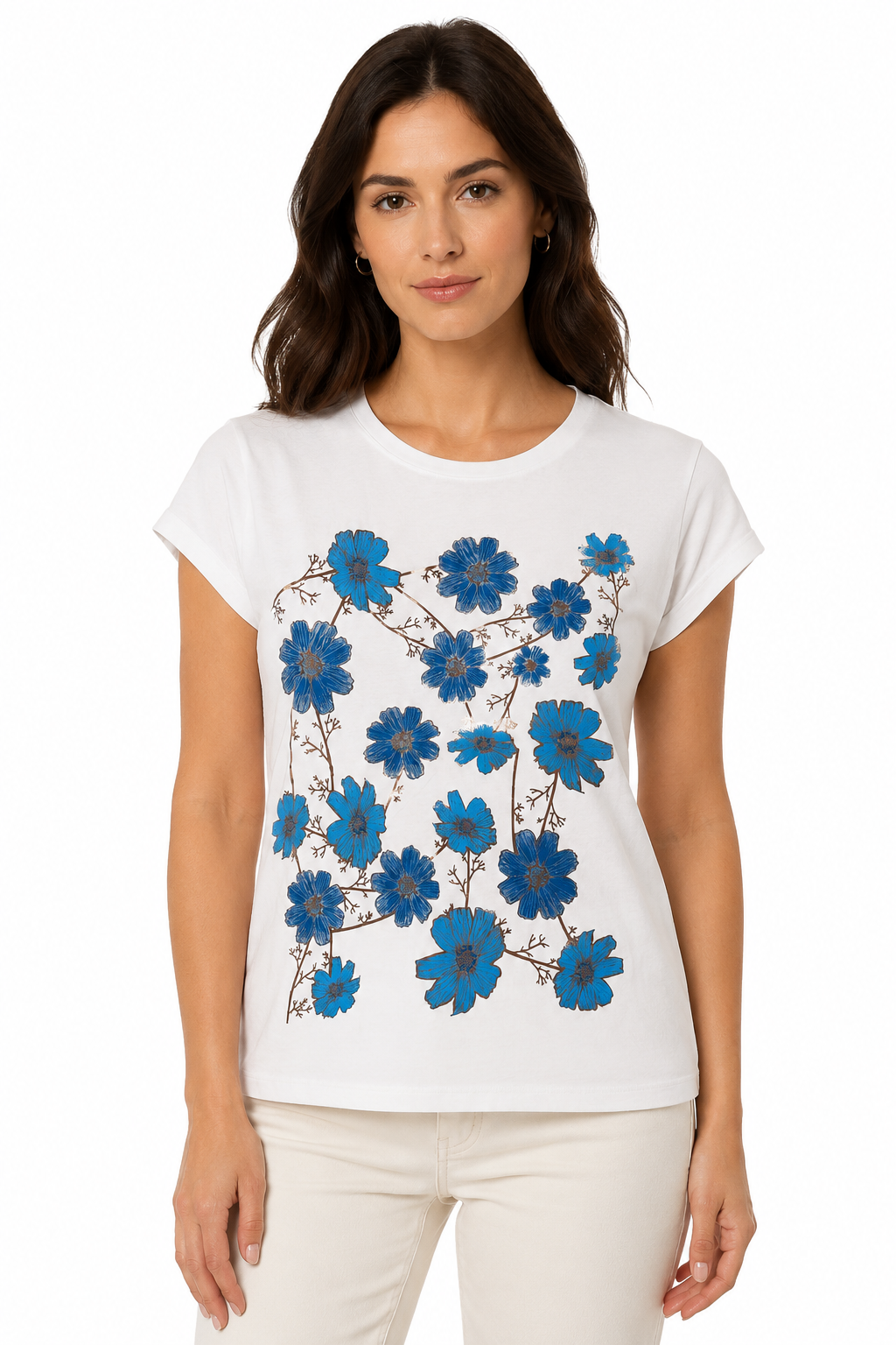 T-shirt con Grafica Floreale Botanica
