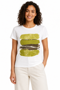 T-shirt Artistica con Stampe a Pennellata
