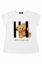T-shirt "HI" con Teddy Bear