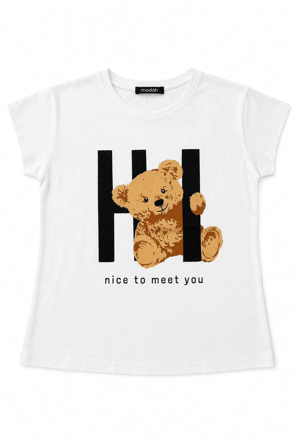 T-shirt "HI" con Teddy Bear