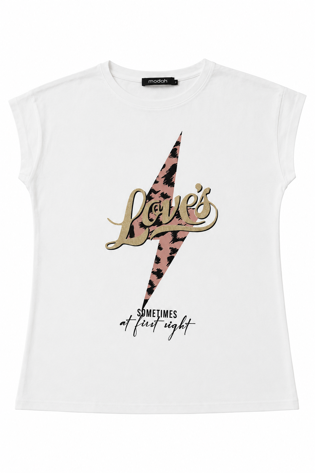 T-shirt "Love’s Lightning" con Stampa Animalier