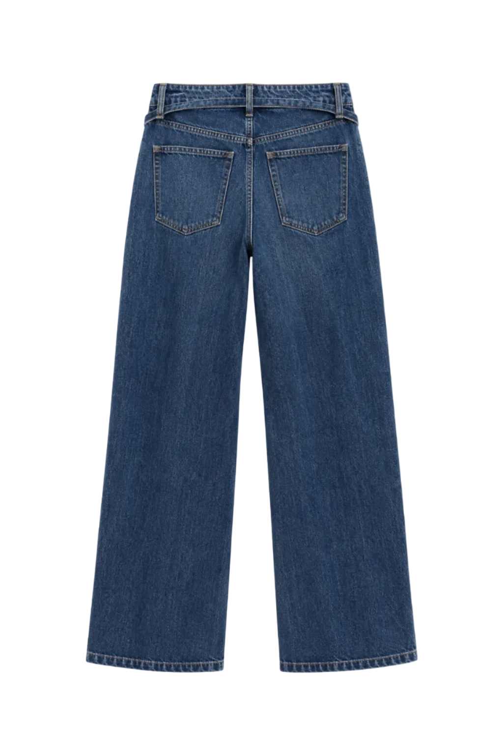 Jeans a Gamba Larga con Coulisse Integrata