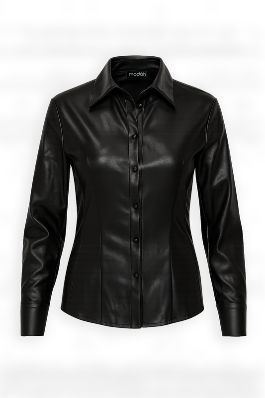 CAMICIA FIT IN ECO-PELLE