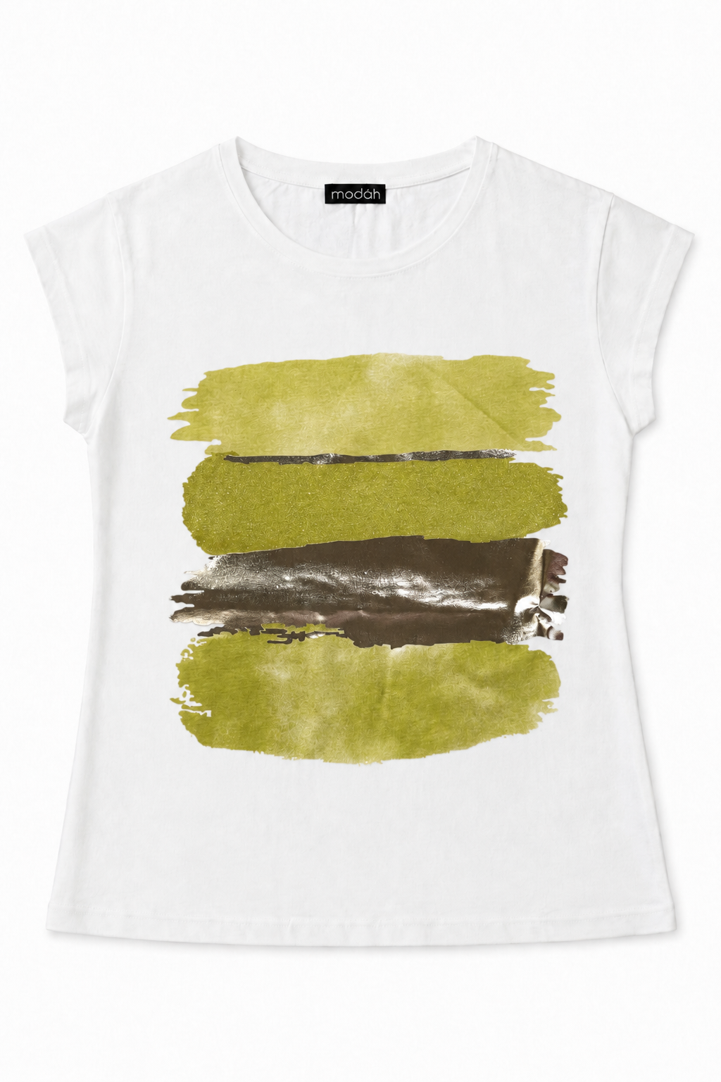 T-shirt Artistica con Stampe a Pennellata