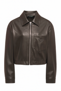 GIACCA CORTA IN ECO-PELLE CON ZIP