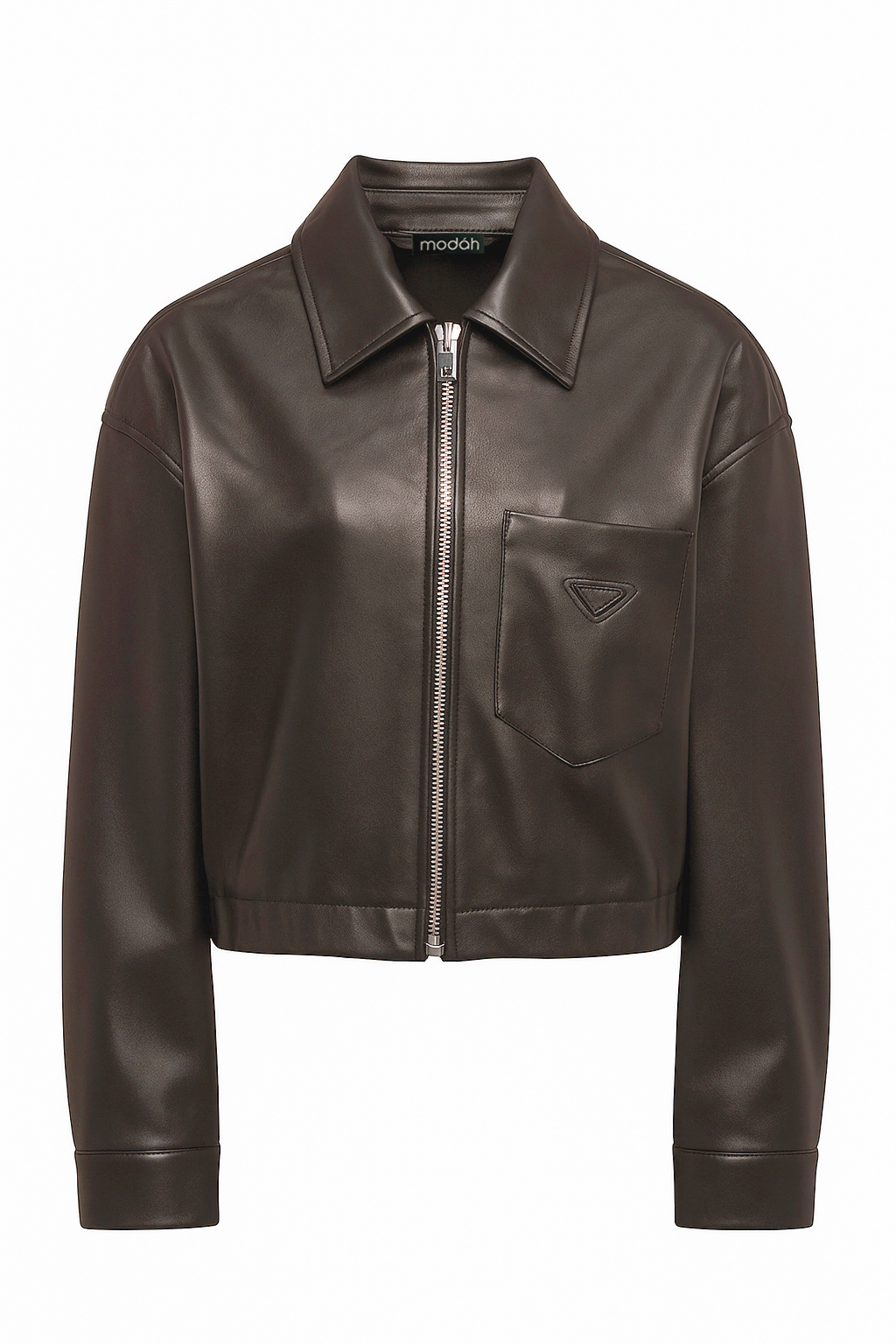 GIACCA CORTA IN ECO-PELLE CON ZIP