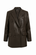 BLAZER DOPPIOPETTO IN ECO-PELLE STAMPA ANIMALIER